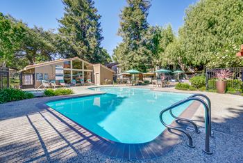 Refreshing heated outdoor swimming pool